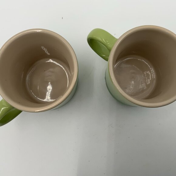 Le Creuset 3.38 oz Cappuccino / Espresso Coffee Mugs - Pair of Ombre Green NWOT - Picture 3 of 10